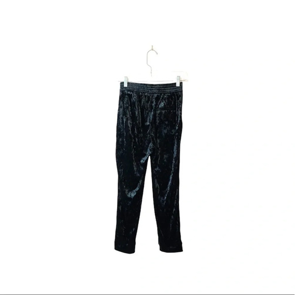 Zara Basic Black Striped Side High Rise Velvet Jogger Sweatpants Xsmall Women’s - Picture 6 of 10